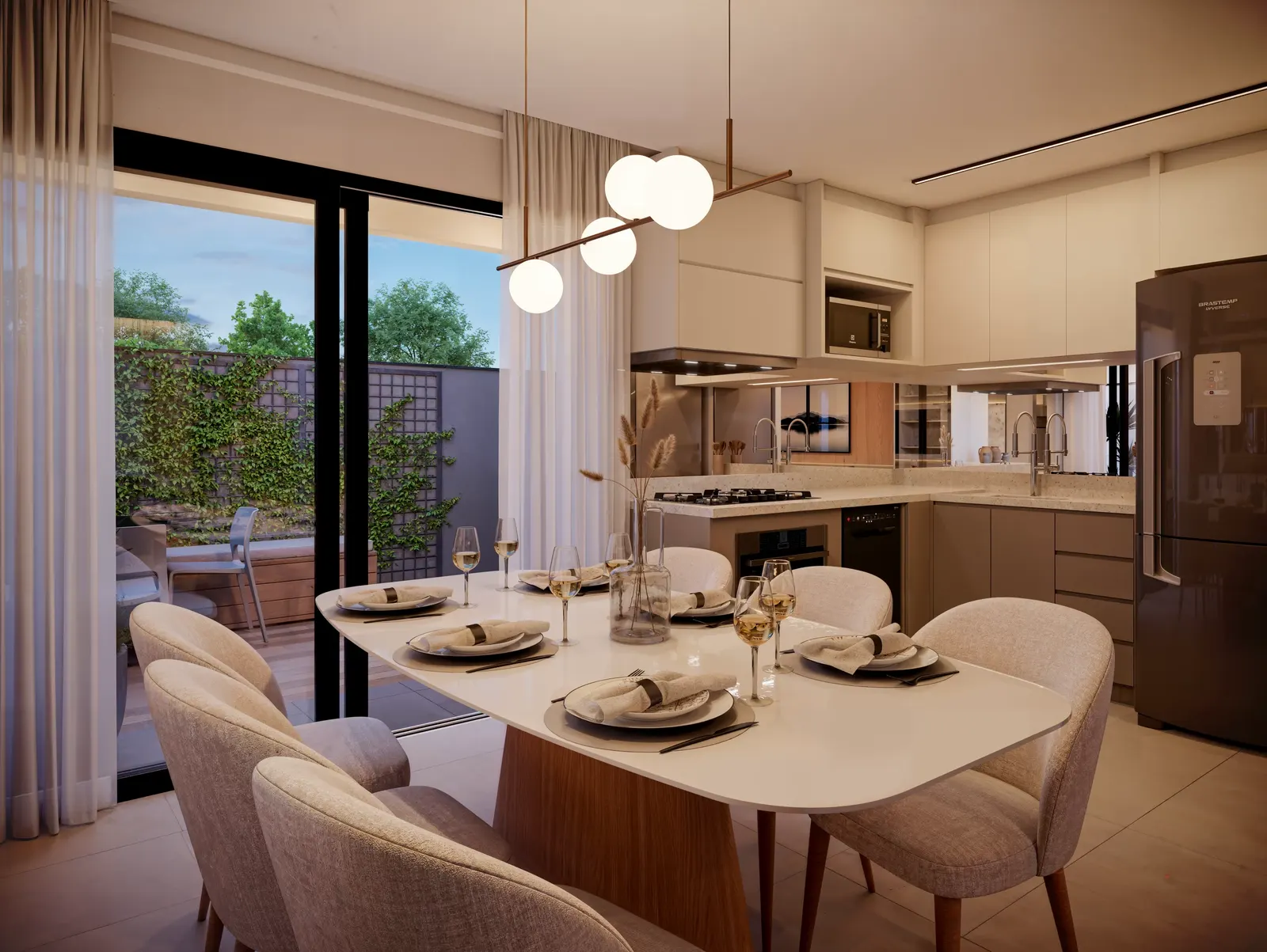 Cozinha integrada ao living